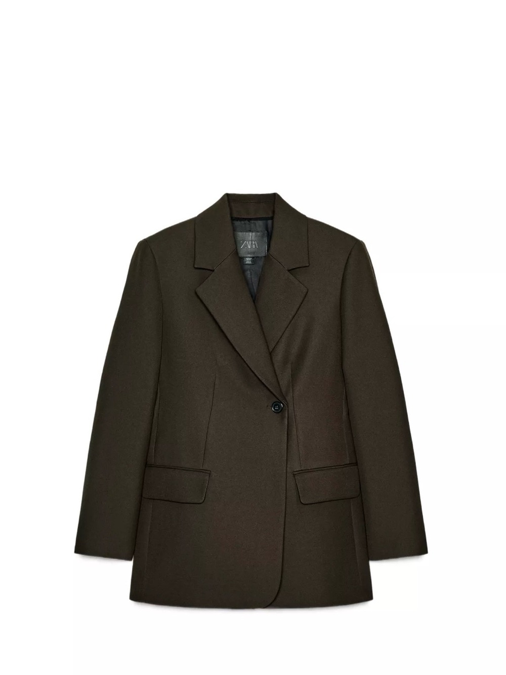 Zara Olive Green Single-Button Blazer Jacket - Women